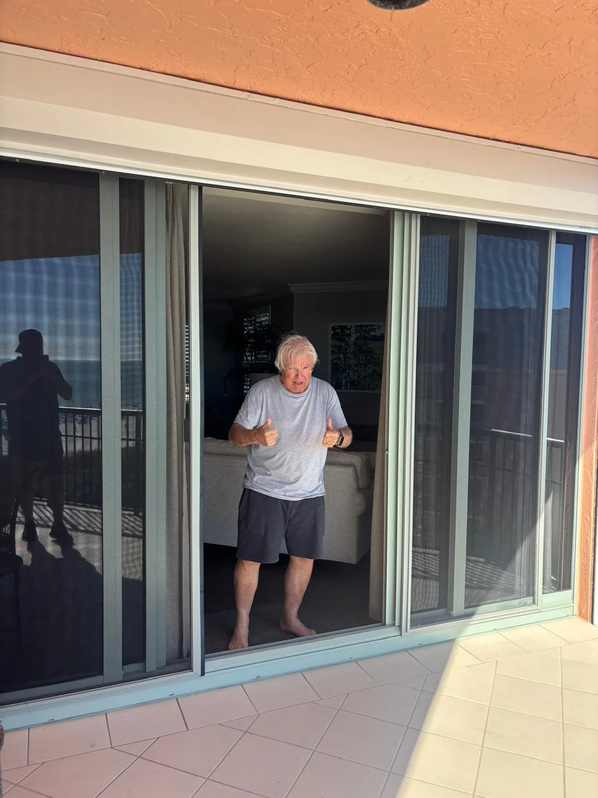 Happy customer after front door repair