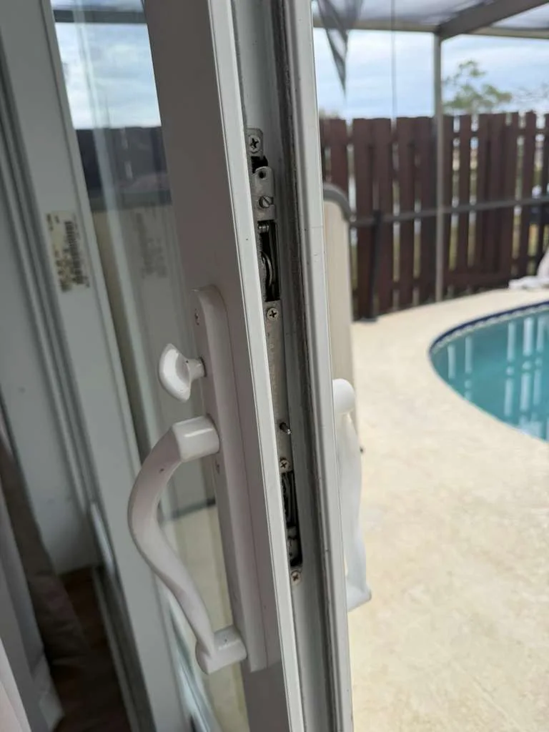 Sliding door lock and handle repair