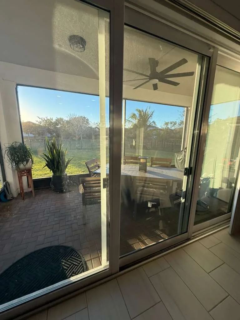 Hurricane impact sliding door repair